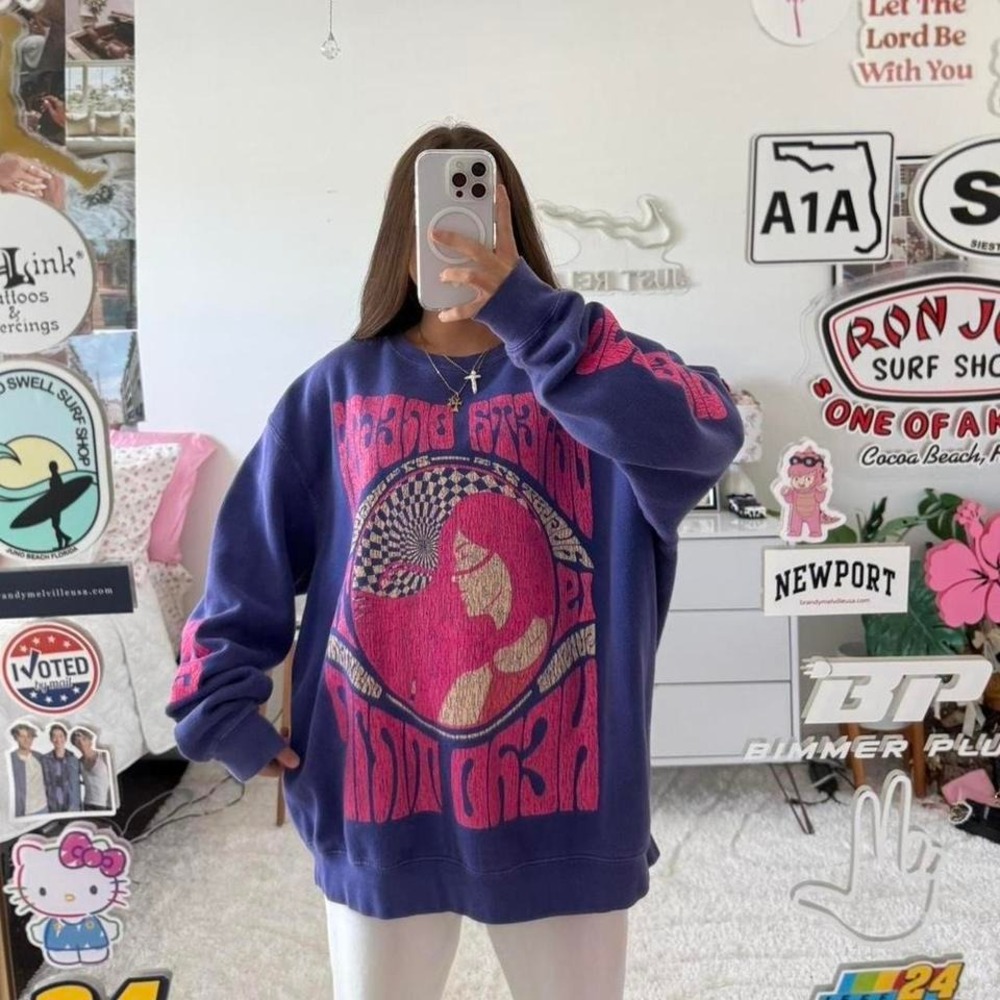 Purple and Pink Urban Outfitters Greatful Dead Crewneck Sweatshirt